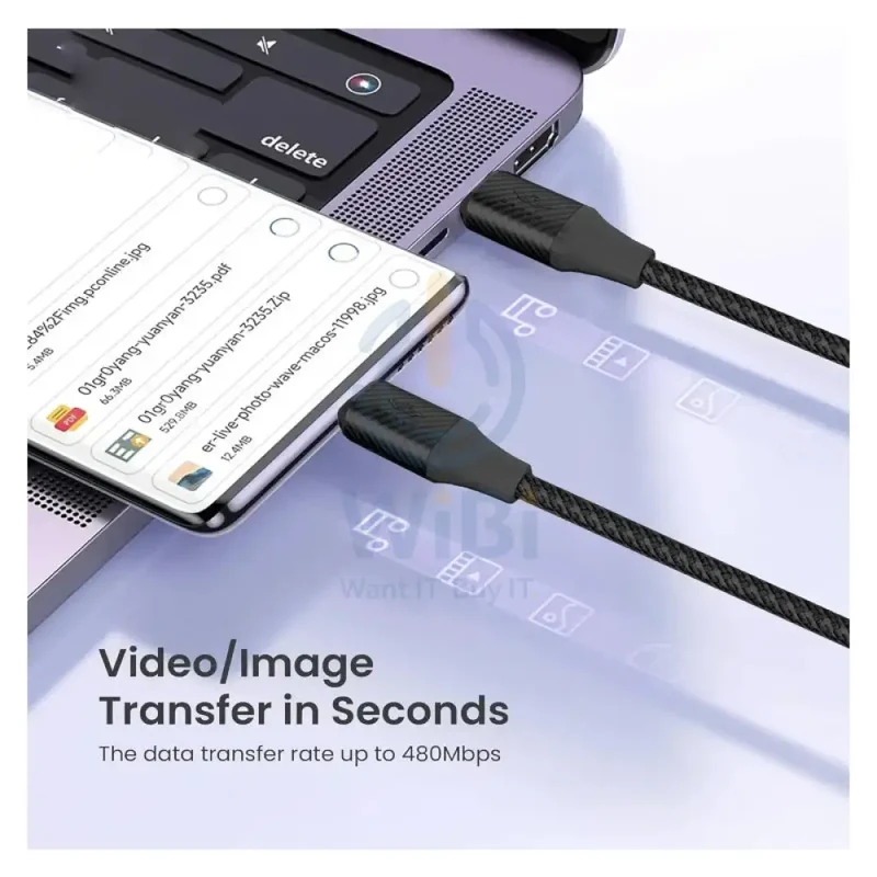 BRAVE 2-in-1 Fast Charging Data Cable - 60W / 1.2 Meter / USB-C / Lightning / Black