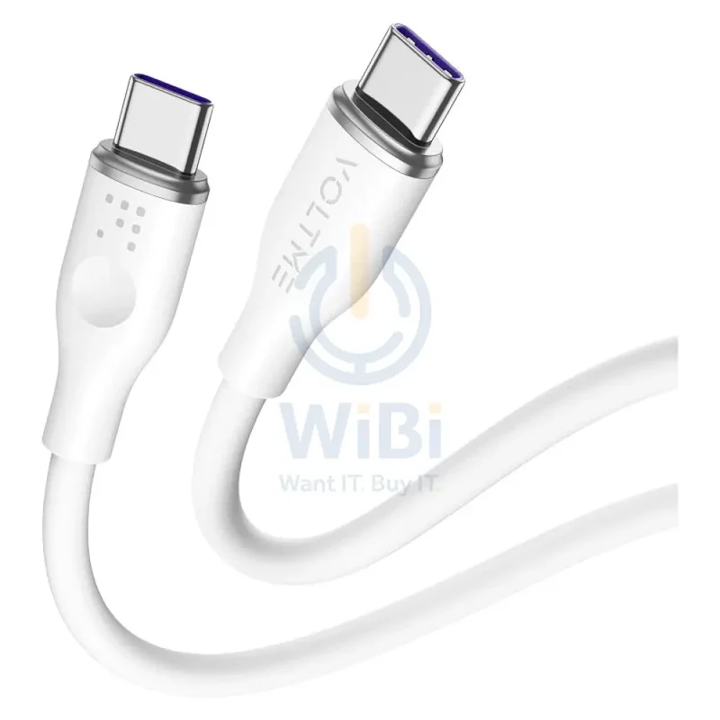 VOLTME Powerlink Moss Liquid Silicon Cable - 1 Meter / 100W / USB-C / Emarker White