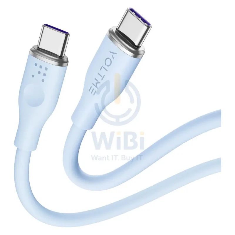 VOLTME Powerlink Moss Liquid Silicon Cable - 1 Meter / 100W / USB-C / Emarker Blue