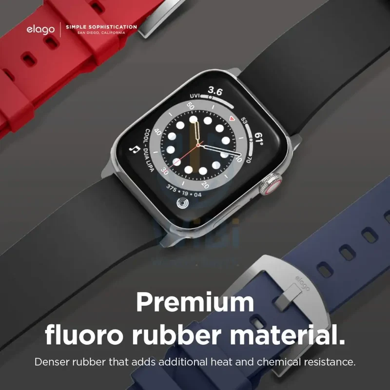 Elago Apple Watch 41/40mm Premium Fluoro Rubber Strap - Black