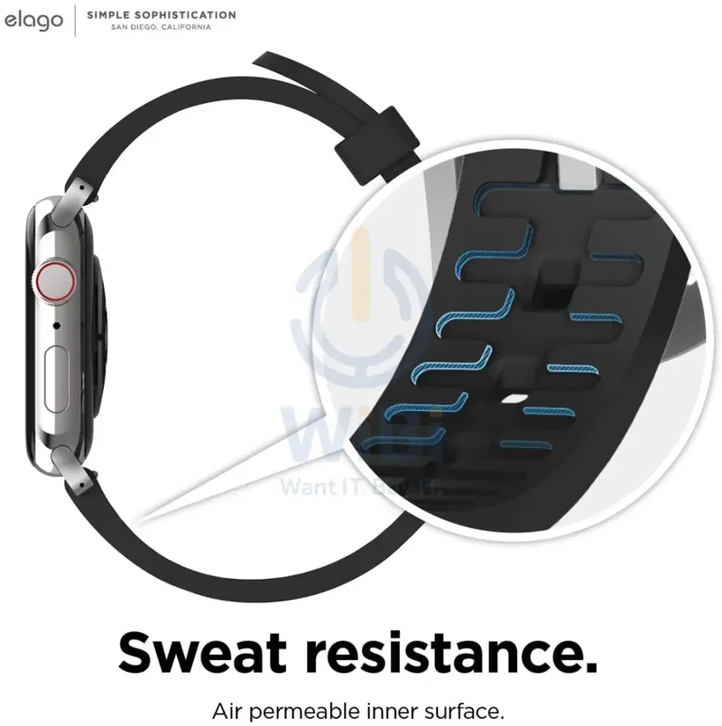 Elago Apple Watch 41/40mm Premium Fluoro Rubber Strap - Black