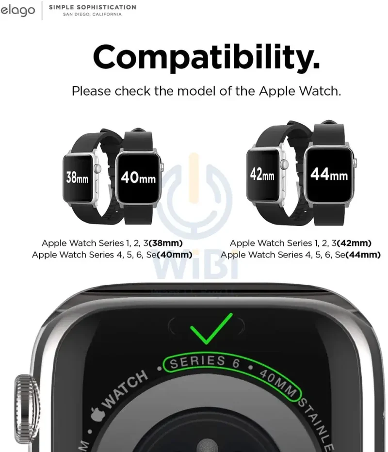 Elago Apple Watch 41/40mm Premium Fluoro Rubber Strap - Black