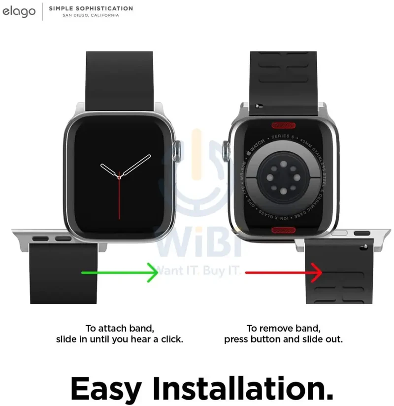 Elago Apple Watch 41/40mm Premium Fluoro Rubber Strap - Black