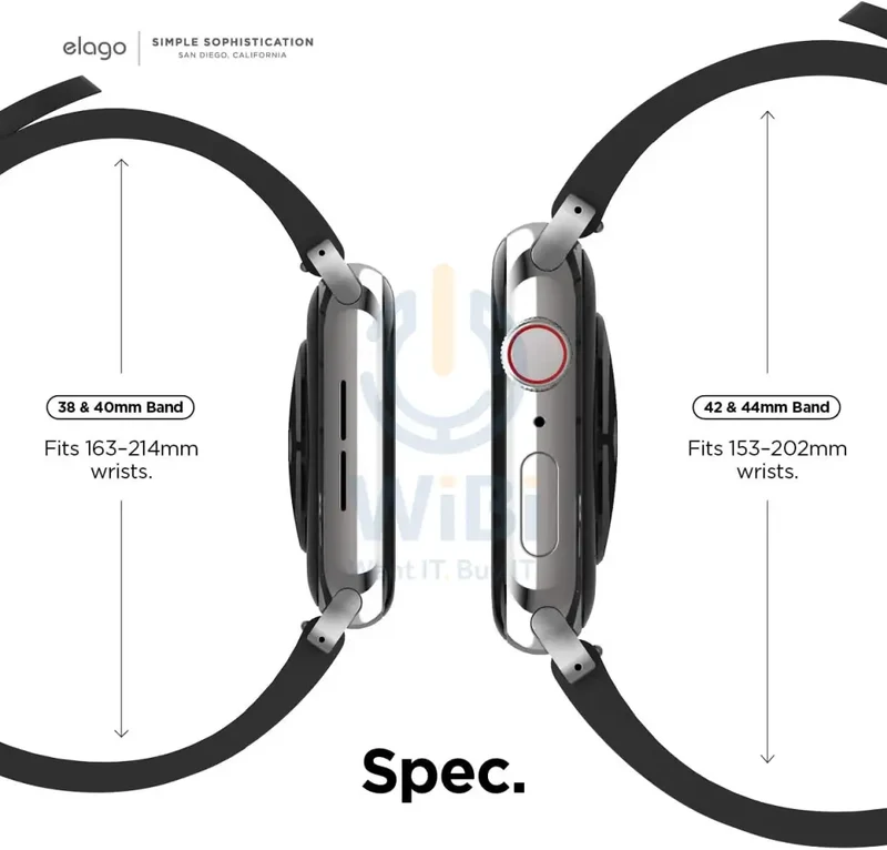Elago Apple Watch 41/40mm Premium Fluoro Rubber Strap - Black