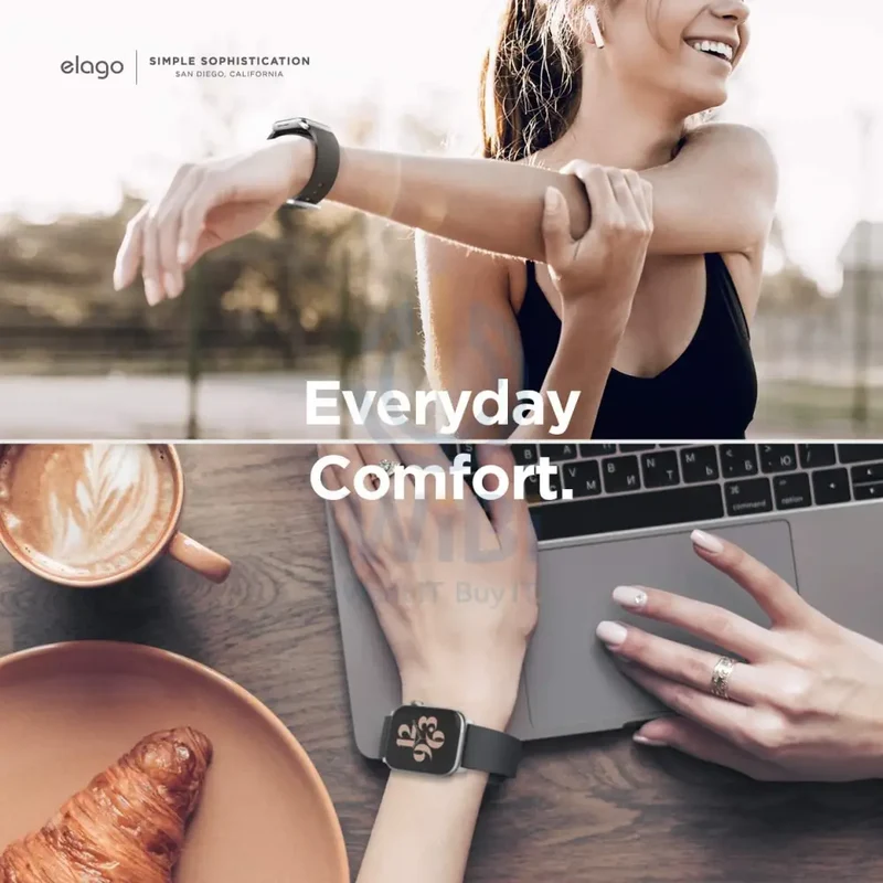 Elago Apple Watch 41/40mm Premium Fluoro Rubber Strap - Black