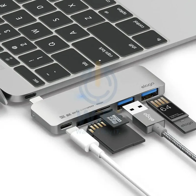 Elago Aluminum Charging Multi Hub USB-C - Silver