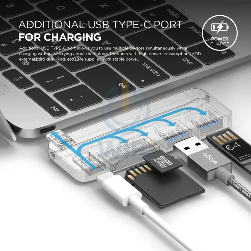 Elago Aluminum Charging Multi Hub USB-C - Silver