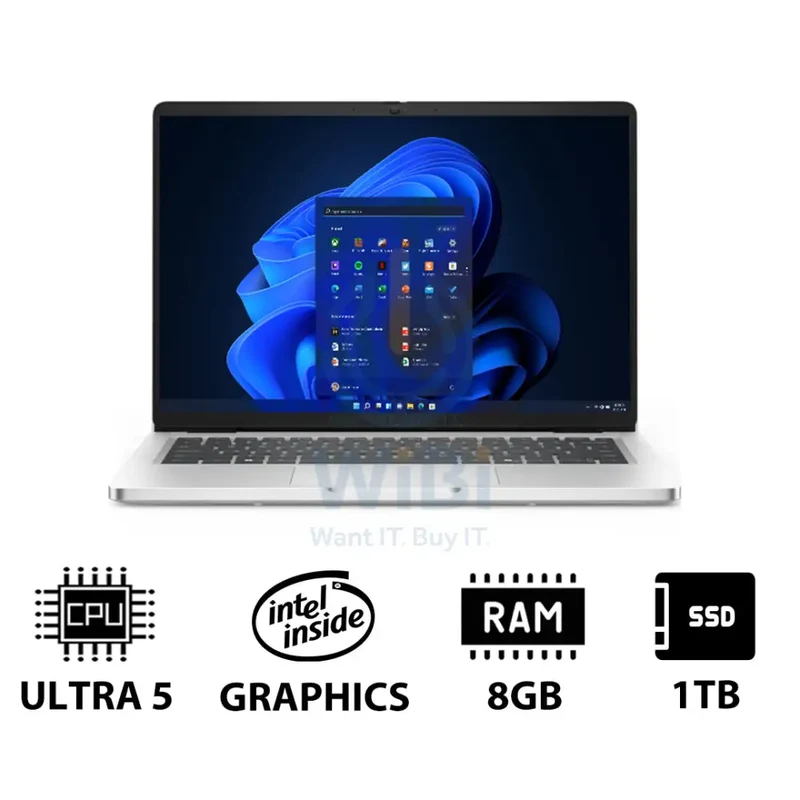 Dell Pro 14 PC14250 - 14" FHD+ Non-Touch / Ultra 5 235U vPro / 8GB / 1TB (NVMe M.2 SSD) / Win 11 Pro / 1YW - Laptop
