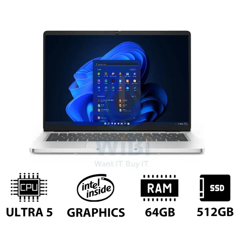 Dell Pro 14 PC14250 - 14" FHD+ Non-Touch / Ultra 5 235U vPro / 64GB / 512GB (NVMe M.2 SSD) / Win 11 Pro / 1YW - Laptop