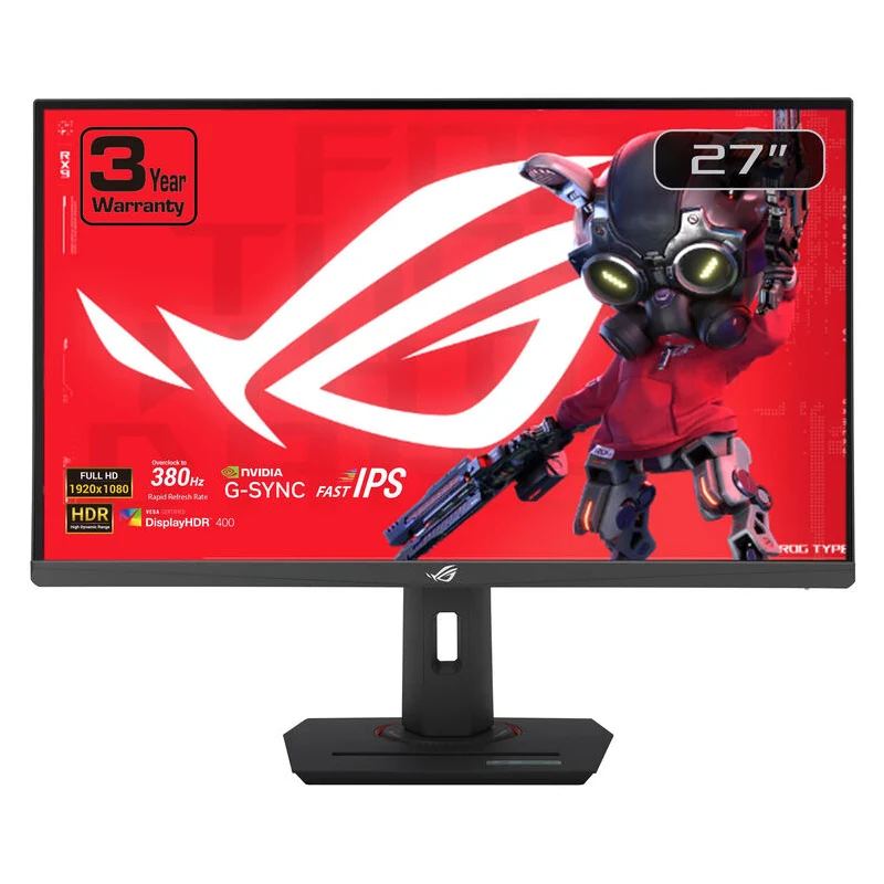 شاشة ألعاب أسوس XG279CNS ROG ستريكس، مقاس 27 بوصة، FHD، 0.3 مللي ثانية، 380 هرتز، HDMI 2.1، DP 1.4، USB-C، ضمان 3 سنوات