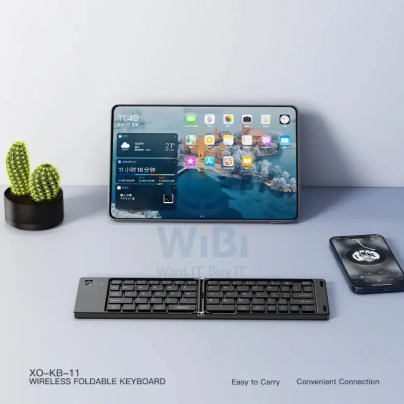 XO KB-11 Wireless Folding Keyboard - Bluetooth / 150mAh / USB-C - Black