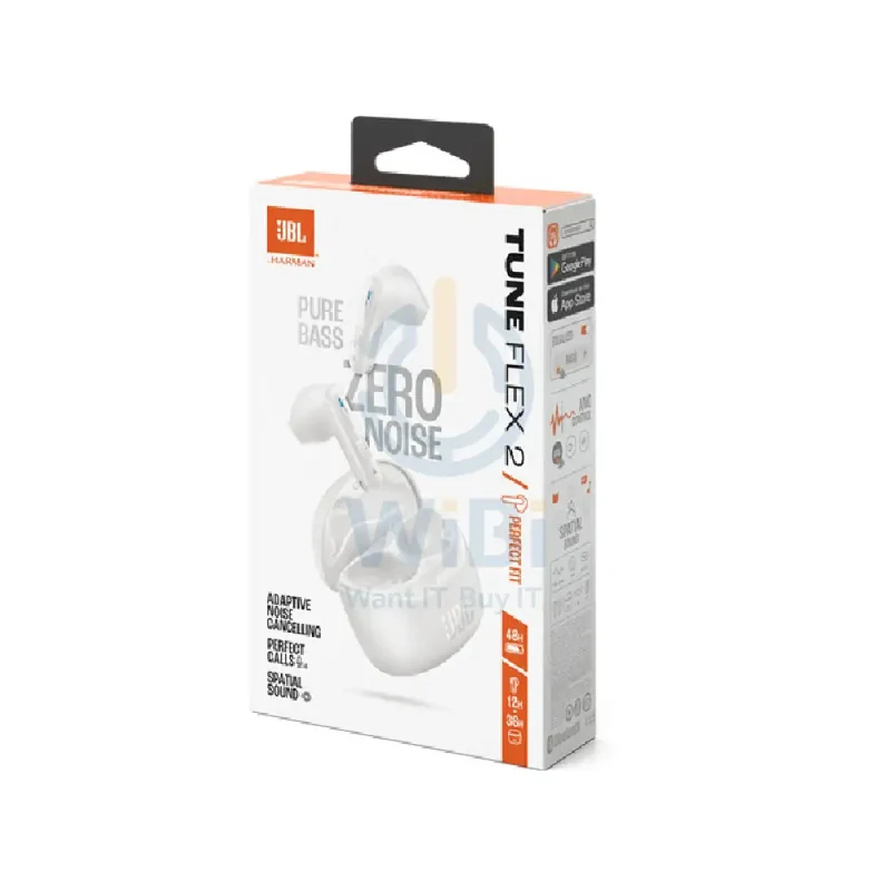 JBL Tune Flex 2 True Wireless Earbuds - In-Ear / Bluetooth / White