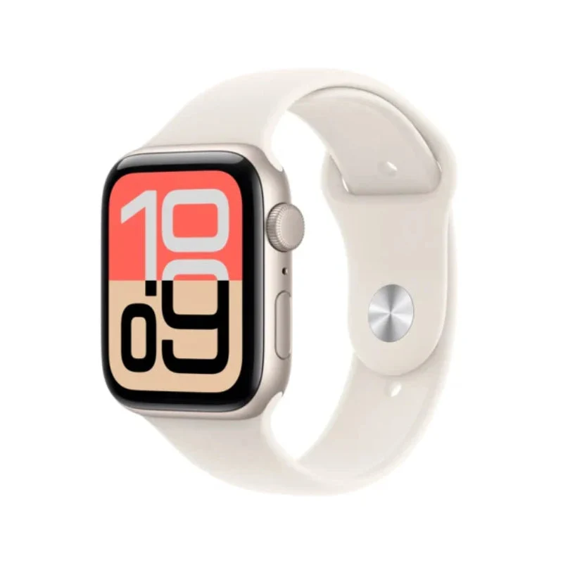 Apple Watch Series SE 3 - OLED / 64GB / 44mm / Bluetooth / Wi-Fi / Small/Medium / Starlight Aluminium Case with Starlight Sport Band