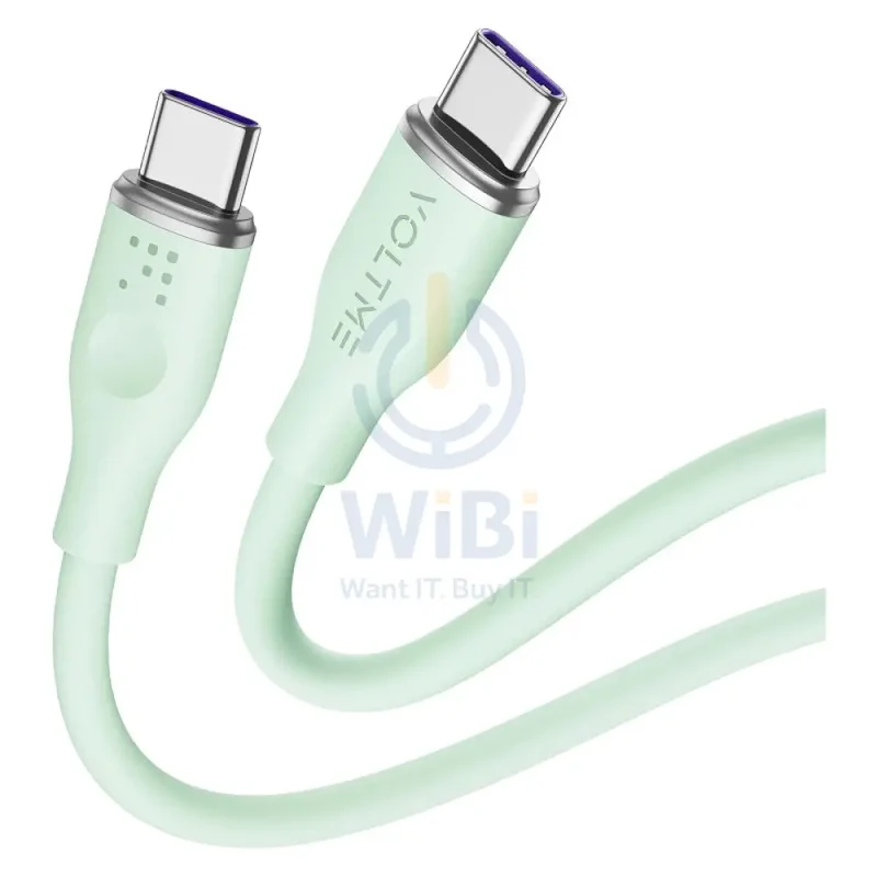 VOLTME Powerlink Moss Liquid Silicon Cable - 1 Meter / 100W / USB-C / Emarker Green