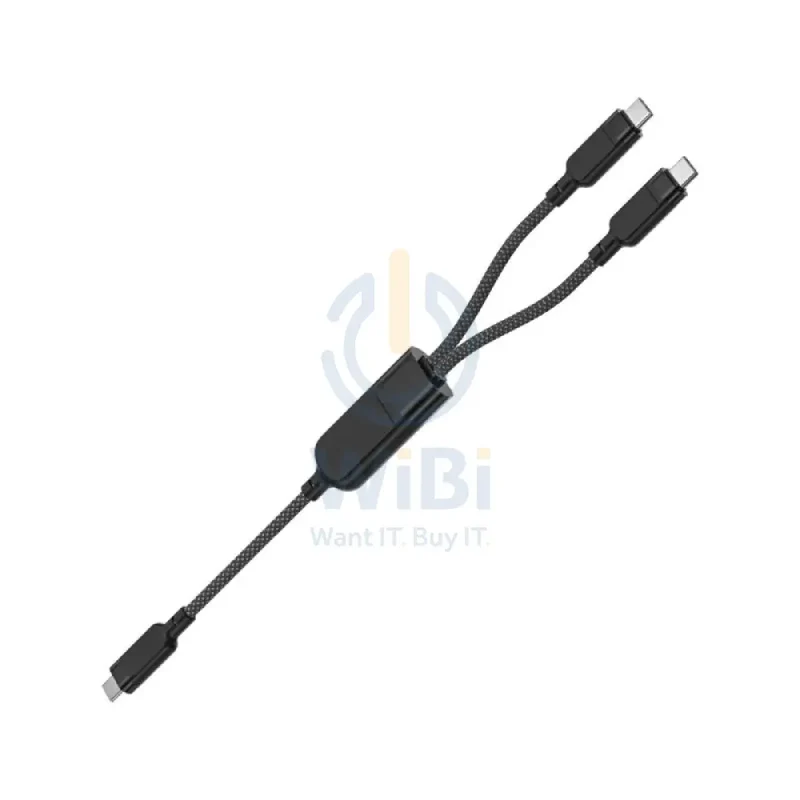 ACEFAST C5-11 USB-C to 2xUSB-C Charging Data Cable - 1.2m / 100W / Black