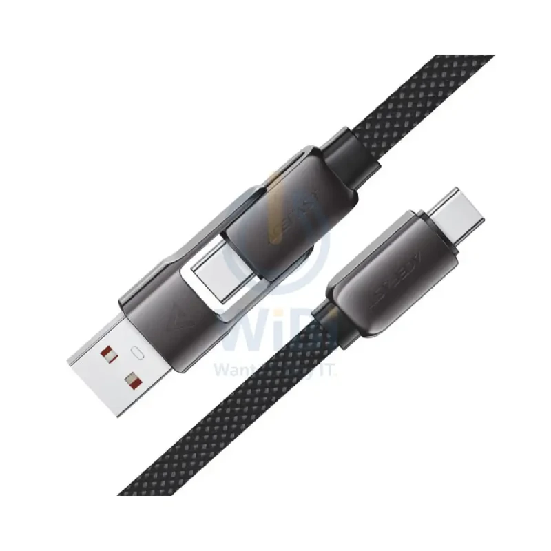 ACEFAST C13-05 USB-A / USB-C to USB-C Charging Data Cable - 0.2m / 60W / Black