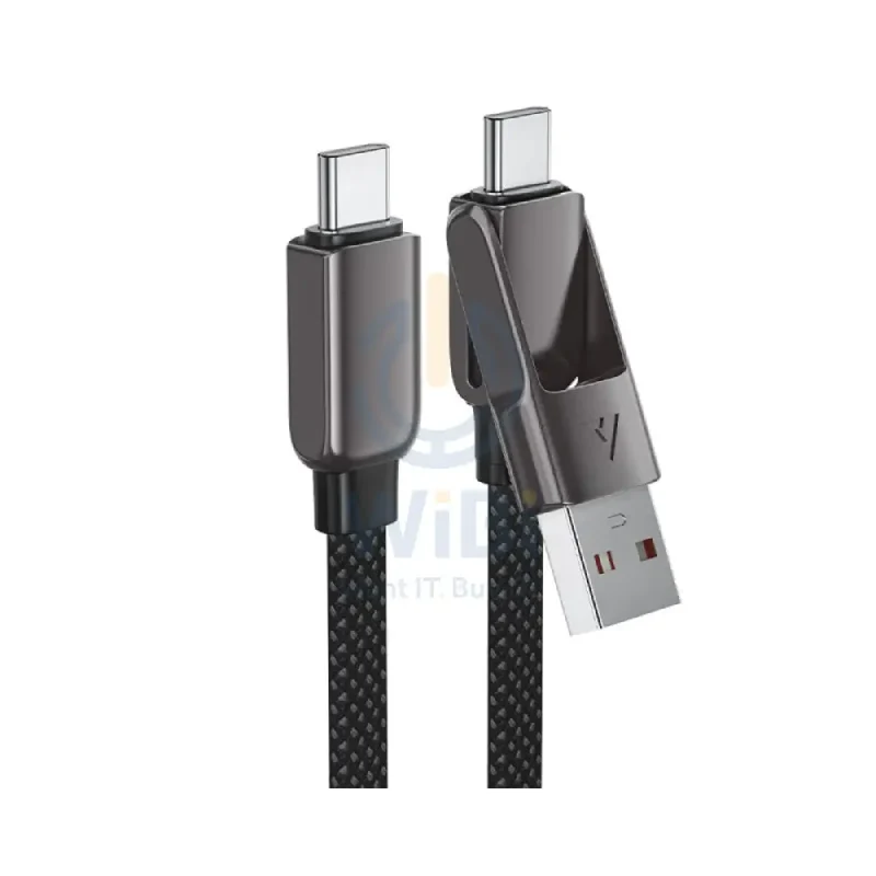 ACEFAST C13-05 USB-A / USB-C to USB-C Charging Data Cable - 0.2m / 60W / Black