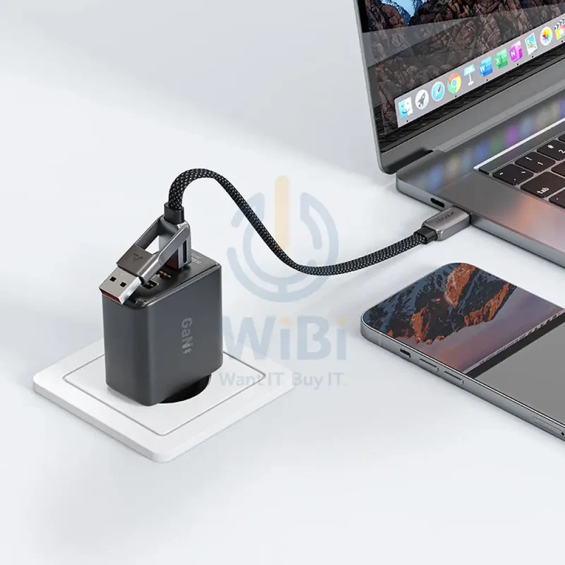 ACEFAST C13-05 USB-A / USB-C to USB-C Charging Data Cable - 0.2m / 60W / Black