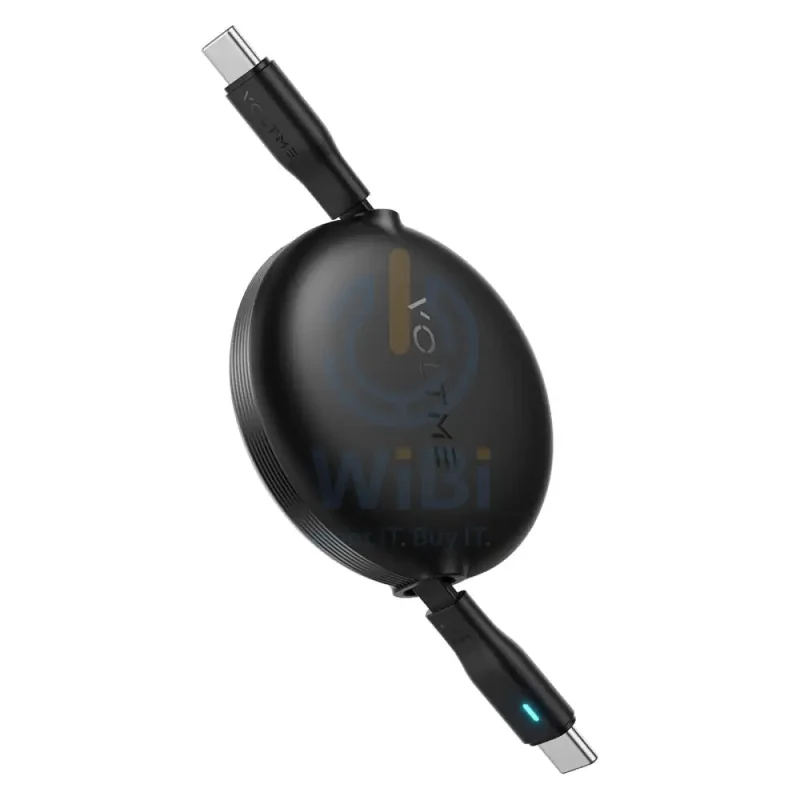 VOLTME Powerlink YoYo Dual-Way Retractable Cable - 1 Meter / 60W / USB-C / Black