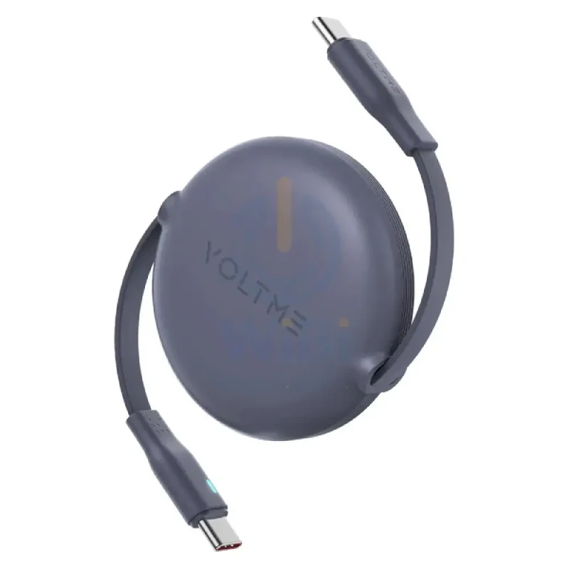 VOLTME Powerlink YoYo Dual-Way Retractable Cable - 1 Meter / 60W / USB-C / Navy Blue