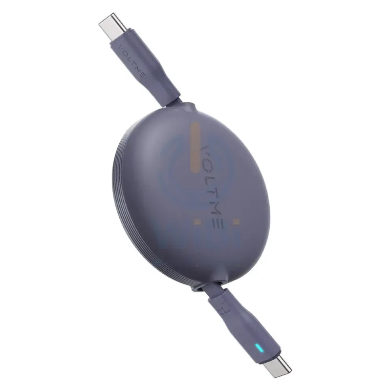 VOLTME Powerlink YoYo Dual-Way Retractable Cable - 1 Meter / 60W / USB-C / Navy Blue