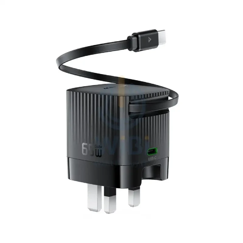 ACEFAST A129 PD65W GaN Fast Wall Charger - USB-C / UK / Black