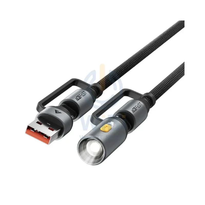 ACEFAST J5 USB-C to USB-A / LED Light Charging Data Cable - 1.2m / 60W / Black