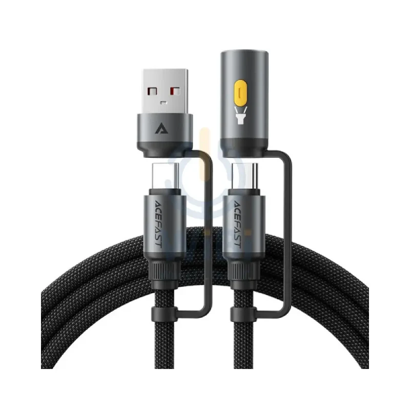 ACEFAST J5 USB-C to USB-A / LED Light Charging Data Cable - 1.2m / 60W / Black