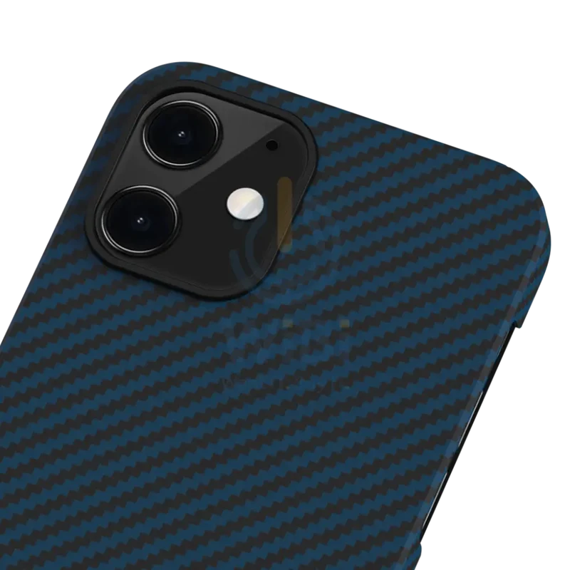Pitaka iPhone 12 MagEZ Case - Blue Karbon - Black/Blue Twill