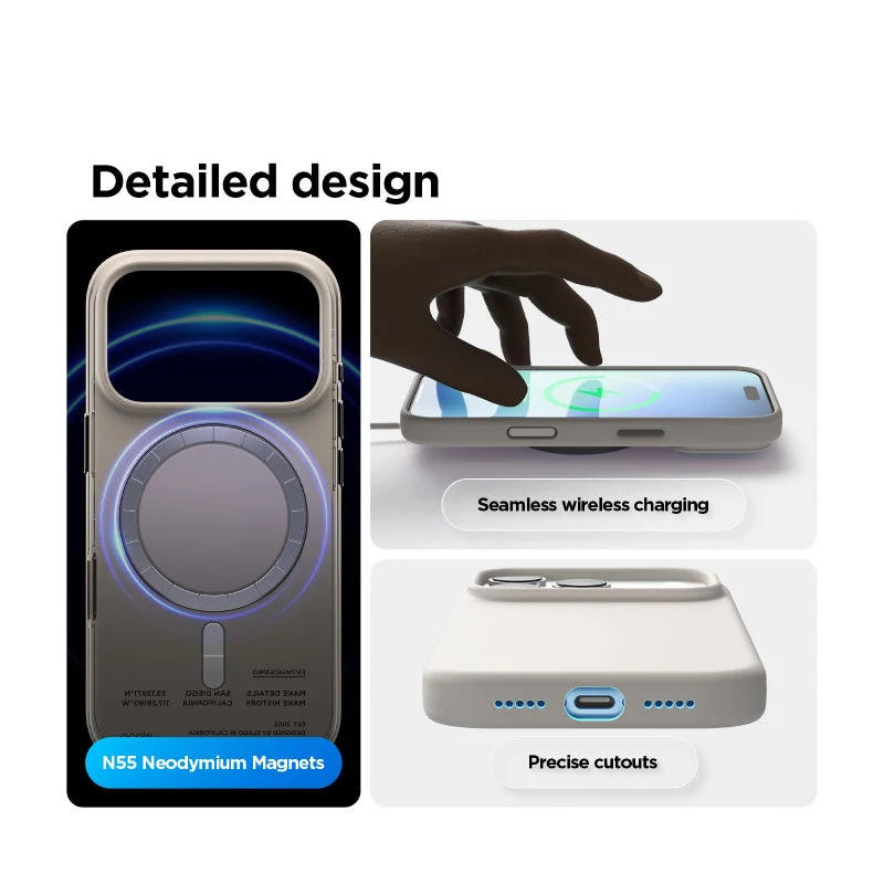 Elago Magnetic Silicone Case (Camera Control Key Included) For Apple iPhone 18 Pro Max / Apple iPhone 17 Pro Max - Stone