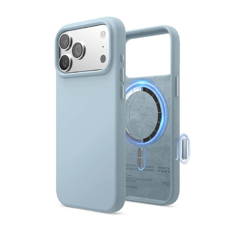 Elago Magnetic Silicone Case (Camera Control Key Included) For Apple iPhone 18 Pro Max / Apple iPhone 17 Pro Max - Sky Blue