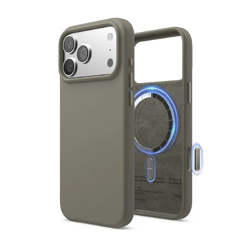 Elago Magnetic Silicone Case (Camera Control Key Included) For Apple iPhone 18 Pro Max / Apple iPhone 17 Pro Max - Medium Gray