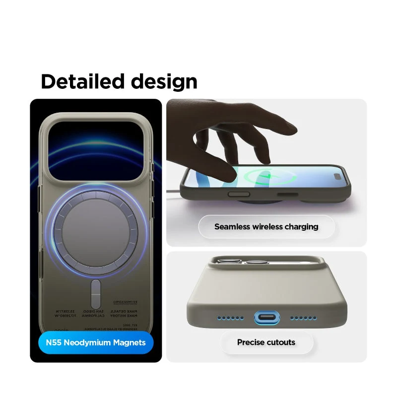 Elago Magnetic Silicone Case (Camera Control Key Included) For Apple iPhone 18 Pro Max / Apple iPhone 17 Pro Max - Medium Gray