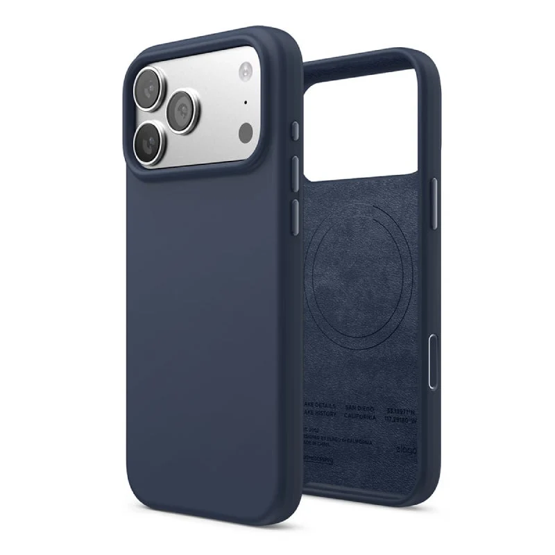 Elago Magnetic Silicone Case (Camera Control Key Included) For Apple iPhone 18 Pro Max / Apple iPhone 17 Pro Max - Jean Indigo