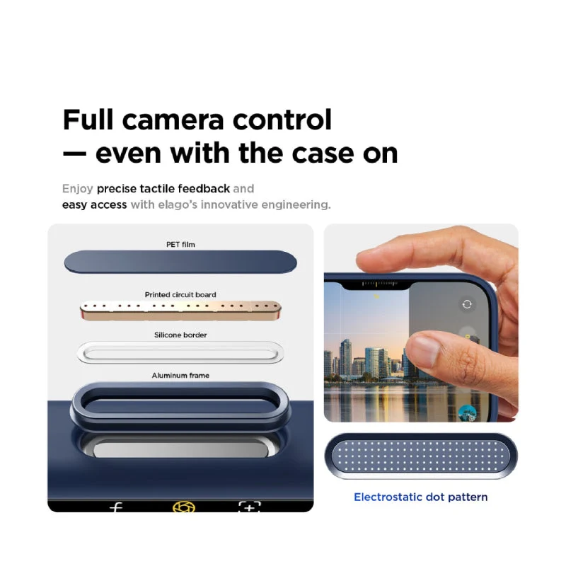 Elago Magnetic Silicone Case (Camera Control Key Included) For Apple iPhone 18 Pro Max / Apple iPhone 17 Pro Max - Jean Indigo
