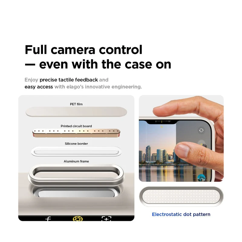 Elago Magnetic Silicone Case (Camera Control Key Included) For Apple iPhone 18 Pro / Apple iPhone 17 Pro - Stone