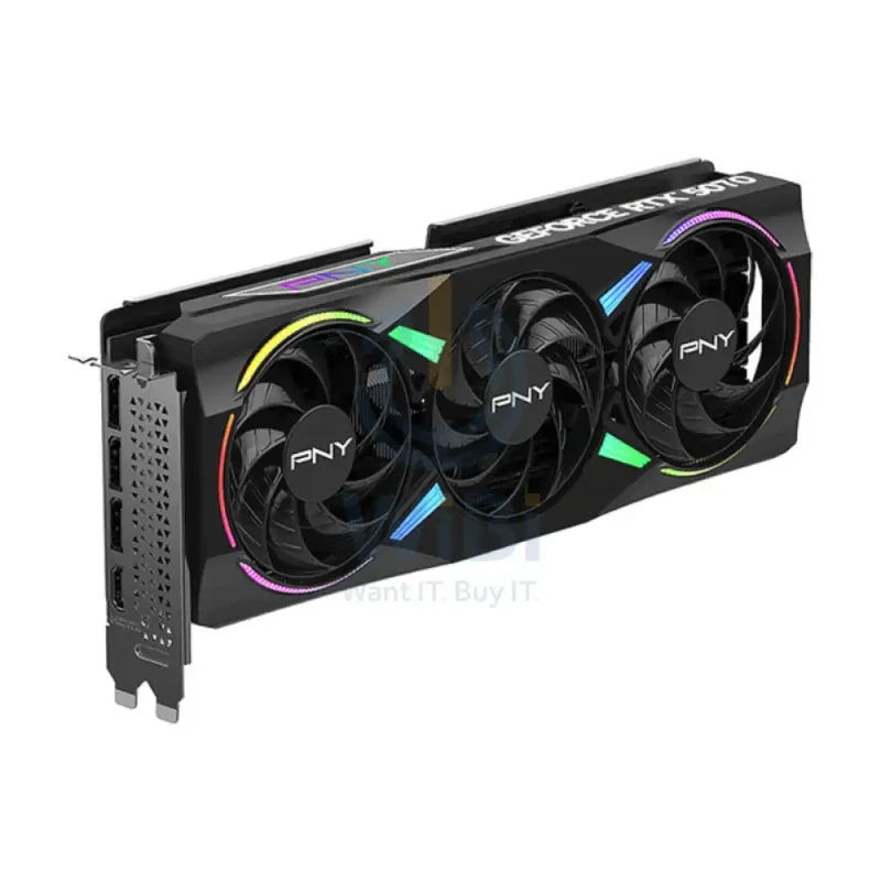 PNY NVIDIA GeForce RTX 5070 ARGB EPIC-X RGB OC Triple Fan Graphics Card - 12GB / GDDR7 / 192-Bit / PCIe 5.0 / DisplayPort 2.1 / HDMI 2.1 / One Year Warranty