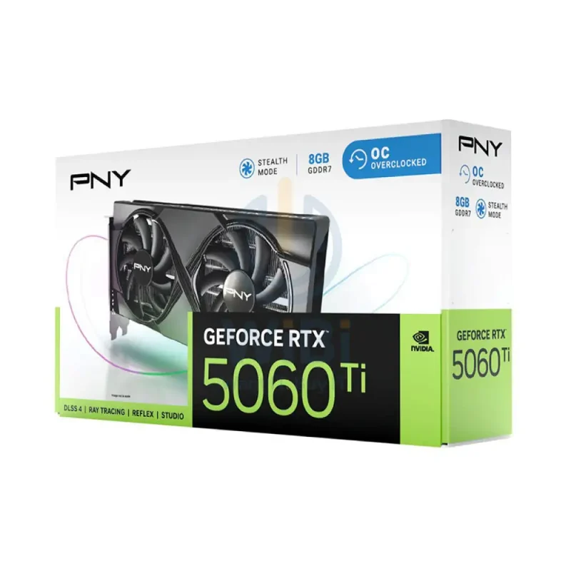 PNY NVIDIA GeForce RTX 5060 Ti 8GB OC Dual Fan Graphics Card - 8GB / GDDR7 / 128-bit / PCIe 5.0 / DisplayPort 2.1 / HDMI 2.1 / One Year Warranty