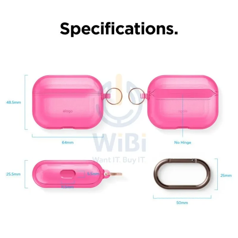 Elago AirPods Pro Clear Case - Neon Hotpink