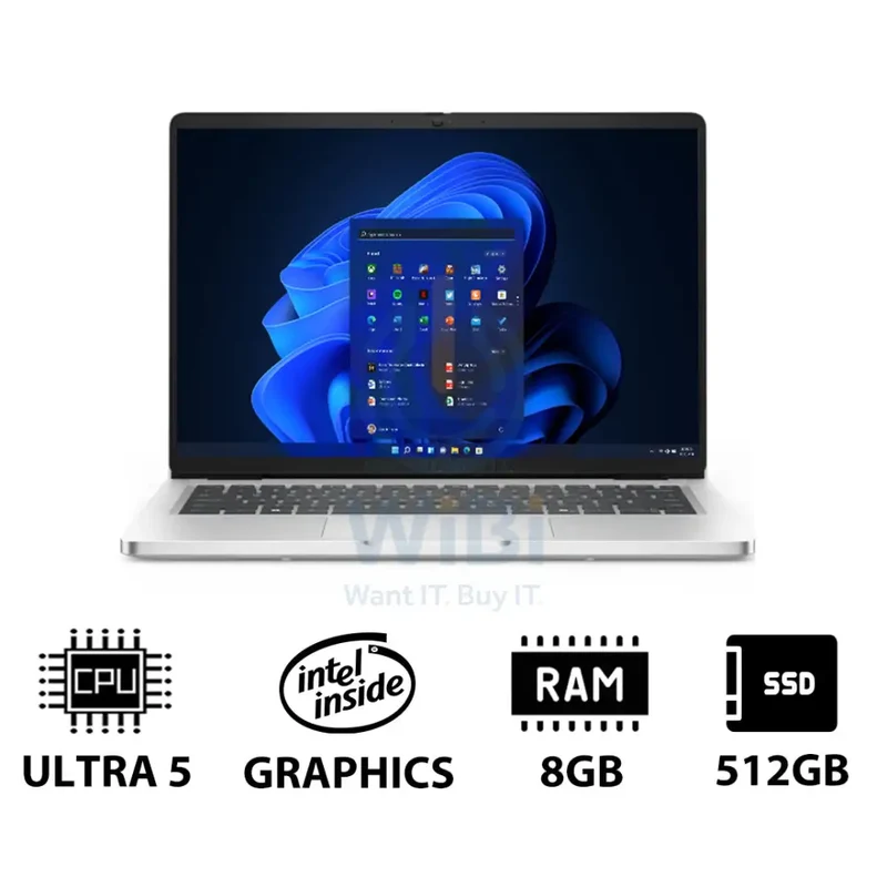 Dell Pro 14 PC14250 - 14" FHD+ Non-Touch / Ultra 5 235U vPro / 8GB / 512GB (NVMe M.2 SSD) / Win 11 Pro / 1YW - Laptop