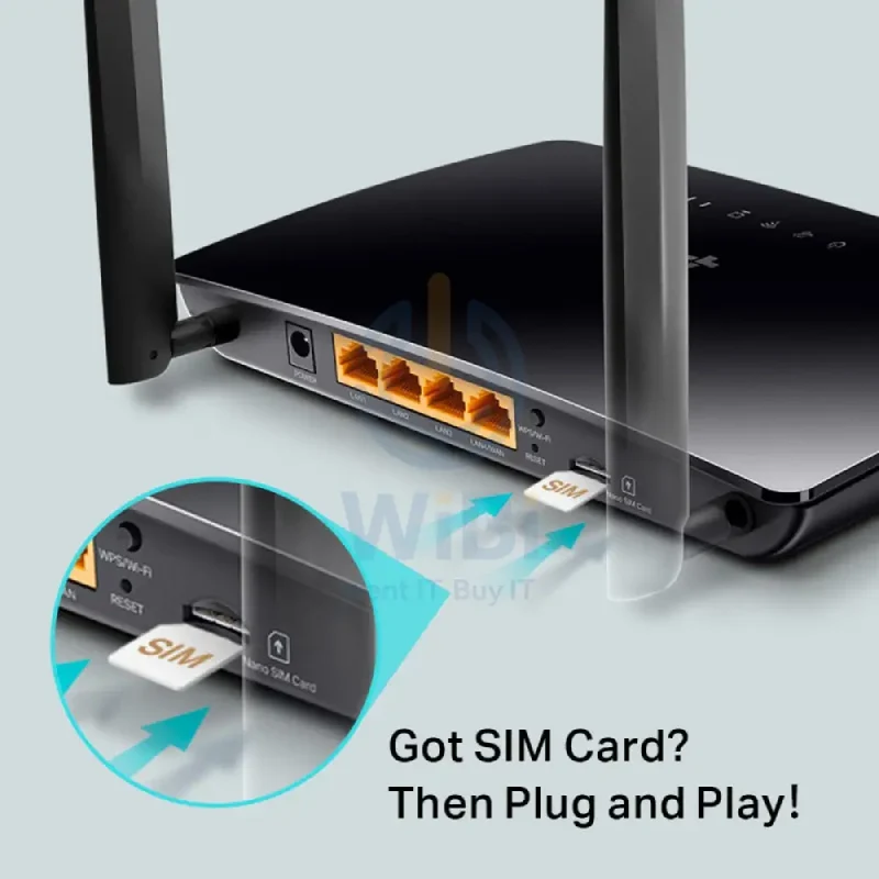 جهاز توجيه لاسلكي ثنائي النطاق TP-Link ‏(آرتشر MR202) AC750، 4G LTE، 2.5 جيجاهرتز (300 ميجابت في الثانية)، WAN، LAN