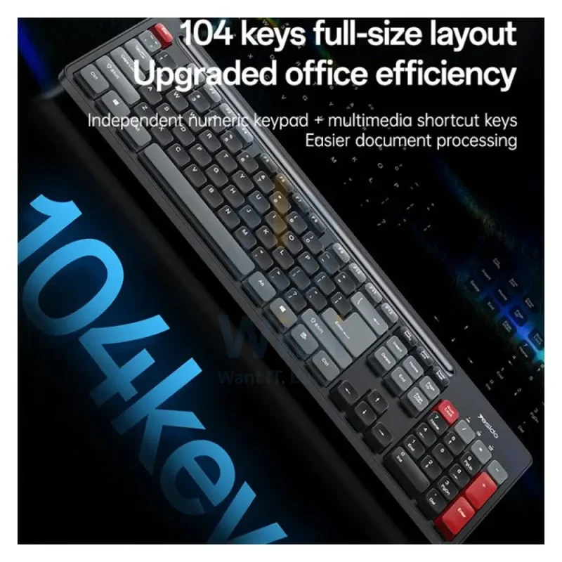 Yesido KB43 Wireless Keyboard And Mouse Set - 2.4G / 10M / Up to 1600 dpi / Arabic - Black