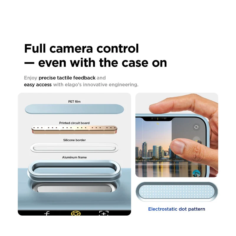 Elago Magnetic Silicone Case (Camera Control Key Included) For Apple iPhone 18 Pro / Apple iPhone 17 Pro - Sky Blue