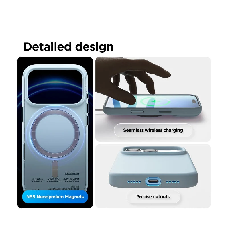 Elago Magnetic Silicone Case (Camera Control Key Included) For Apple iPhone 18 Pro / Apple iPhone 17 Pro - Sky Blue