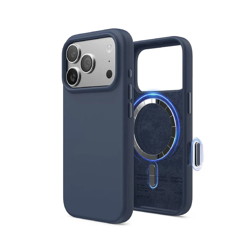Elago Magnetic Silicone Case (Camera Control Key Included) For Apple iPhone 17 Pro / Apple iPhone 17 Pro - Jean Indigo