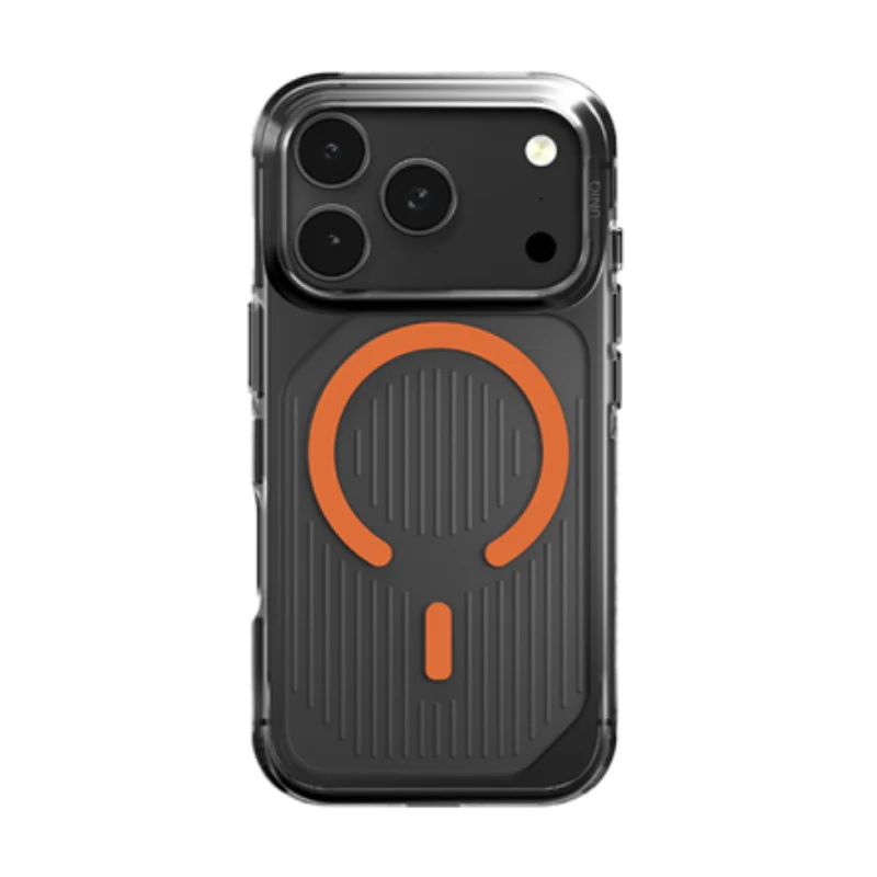UNIQ Hybrid Combat Active Magclick Charging Case For Apple iPhone 17 Pro Max - Frost Smoke/Orange
