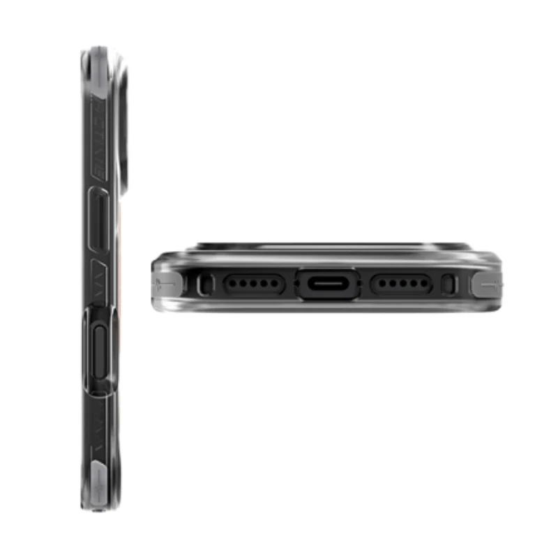 UNIQ Hybrid Combat Active Magclick Charging Case For Apple iPhone 17 Pro Max - Frost Smoke/Orange