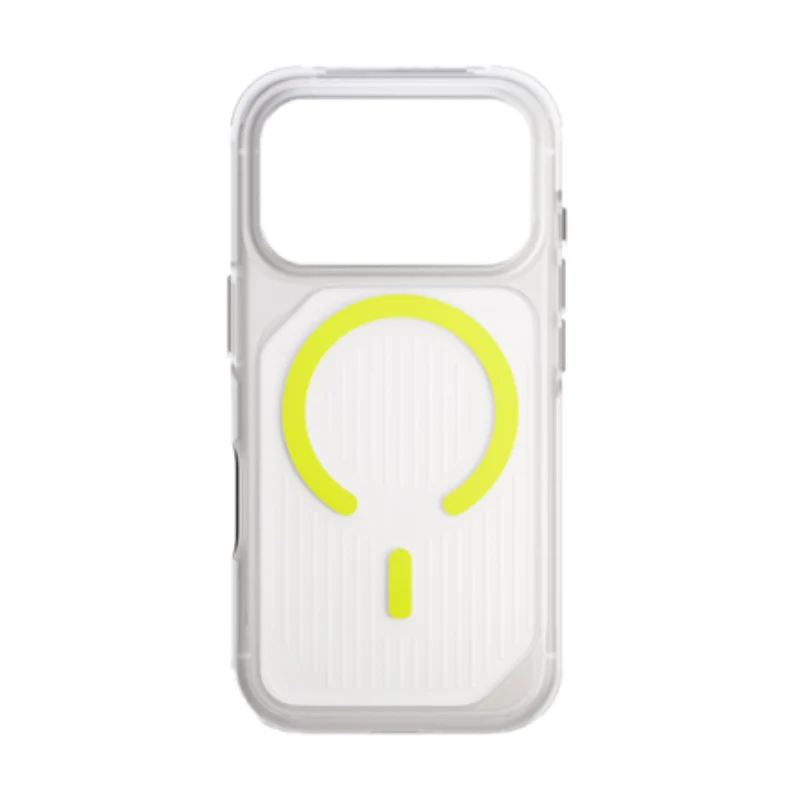 UNIQ Hybrid Combat Active Magclick Charging Case For Apple iPhone 17 Pro Max - Frost Clear/Lume-Lime