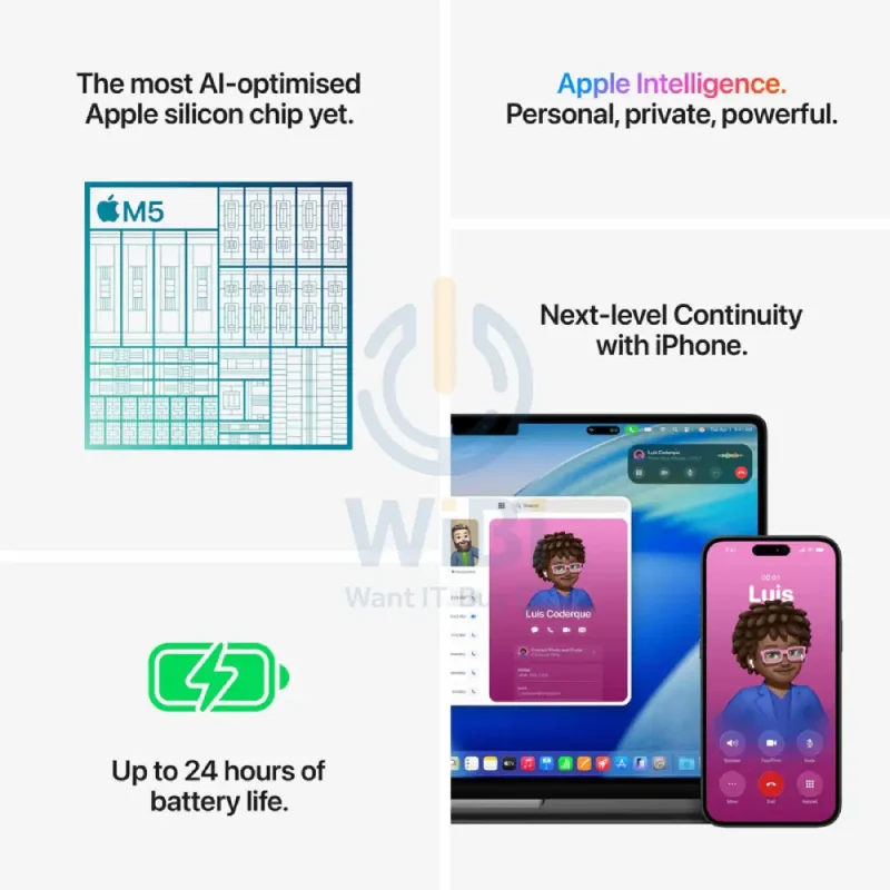 لابتوب آبل ماك بوك برو، مقاس 14.2 بوصة بزجاج قياسي، M5، معالج 10 أنوية، معالج رسومات 10 أنوية، ذاكرة وصول عشوائي 24 جيجابايت، محرك أقراص صلبة بسعة 1 تيرابايت، عربي/إنجليزي، باللون الأسود الفضائي، ضمان سنة واحدة، (Z1KK0016K)
