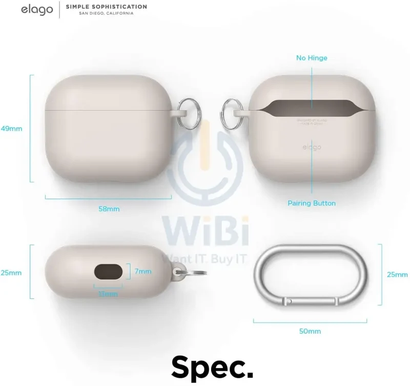 Elago AirPods 3 Liquid Hybrid Basic Hang Case - Stone